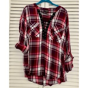 (L) Express Plaid Shirt